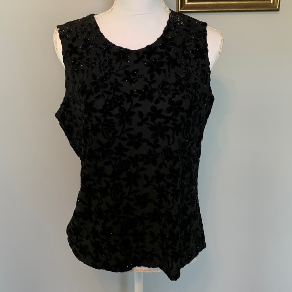 Laura Scott sleeveless black dressy tank Size Large